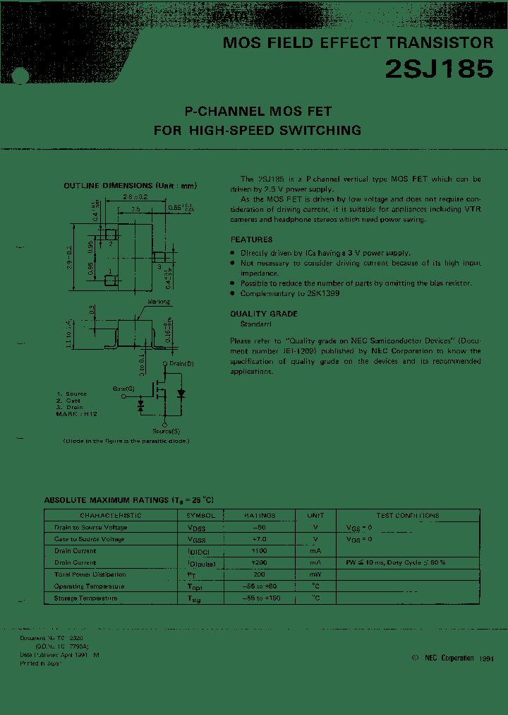 2SJ185_12702.PDF Datasheet