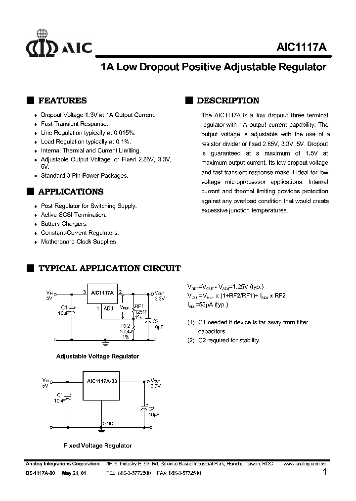 AIC1117A_135737.PDF Datasheet