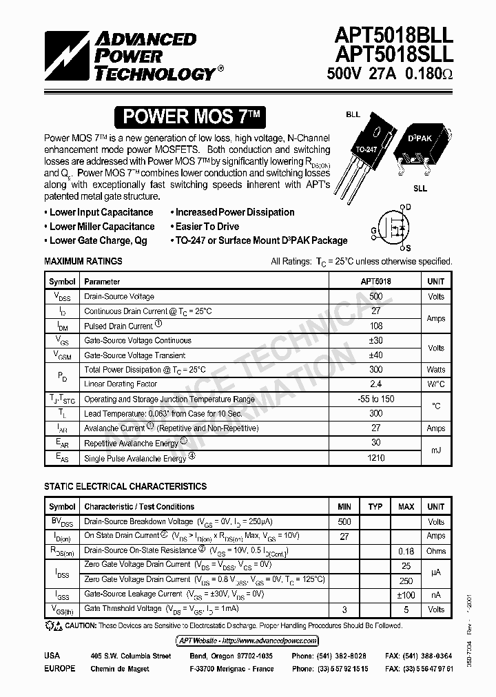 APT5018BLL_42263.PDF Datasheet