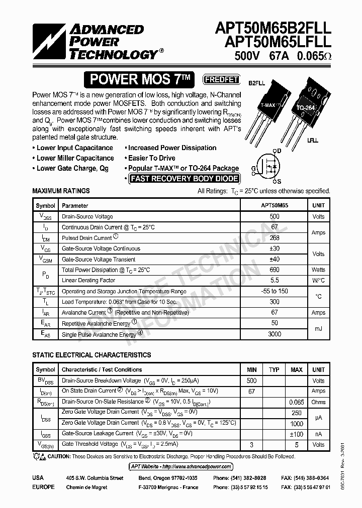 APT50M65_42315.PDF Datasheet