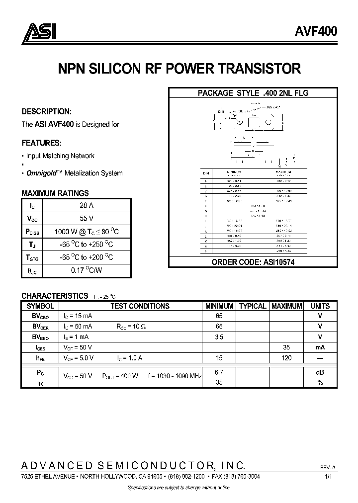 AVF400_56509.PDF Datasheet