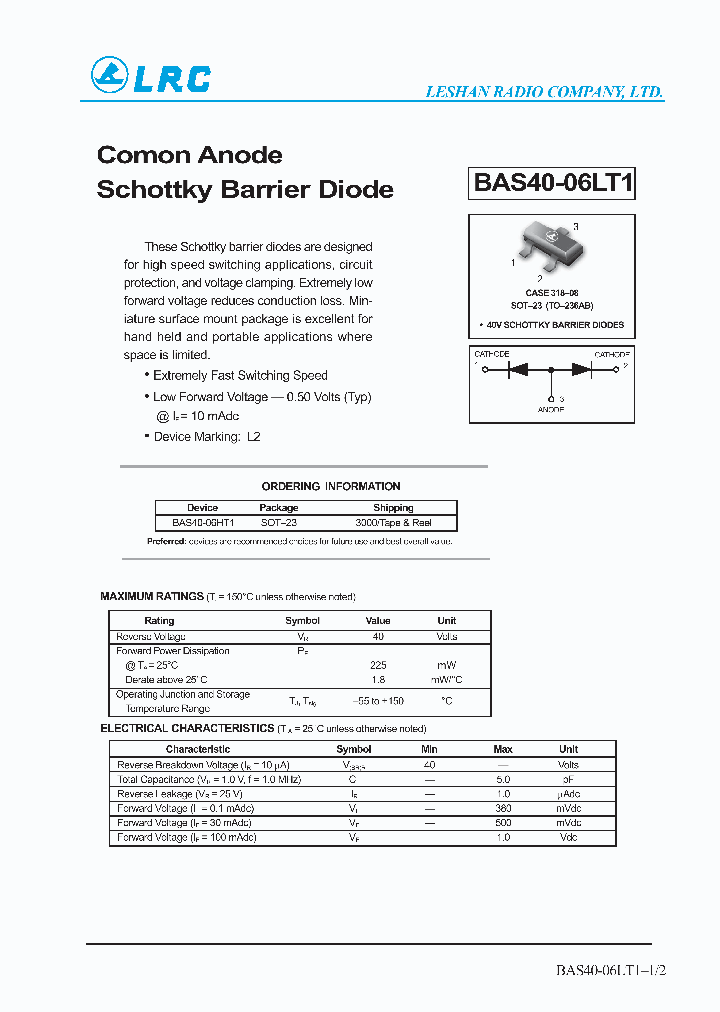 BAS40-06HT1_22346.PDF Datasheet