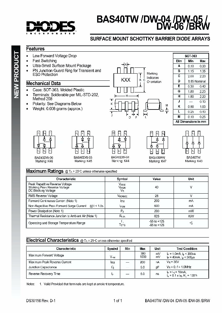 BAS40BRW_22354.PDF Datasheet