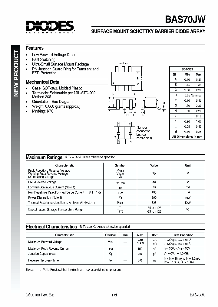 BAS70JW_135087.PDF Datasheet