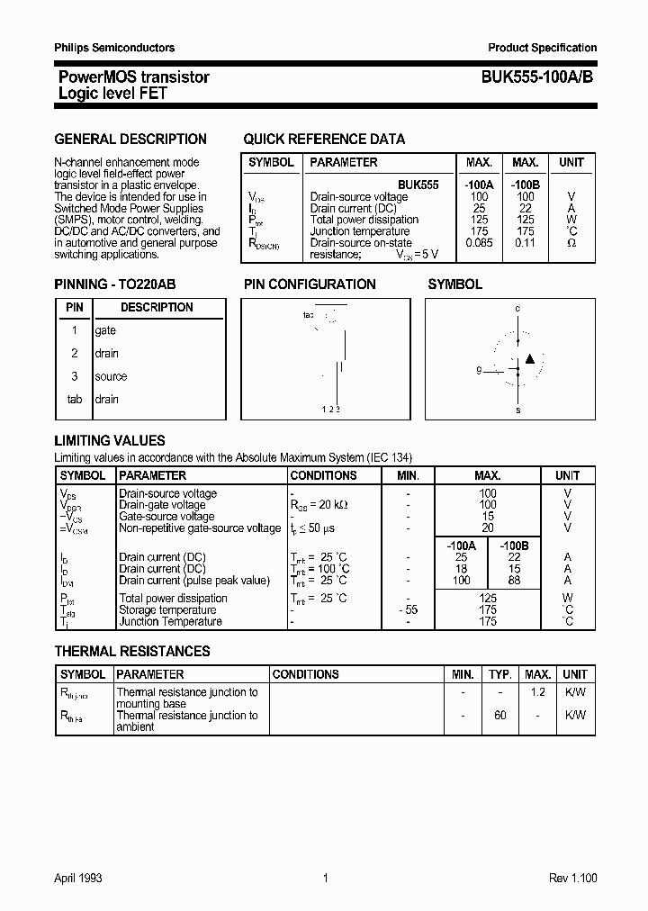 BUK555-100_45283.PDF Datasheet