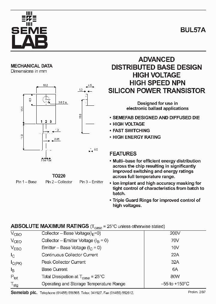 BUL57A_156865.PDF Datasheet