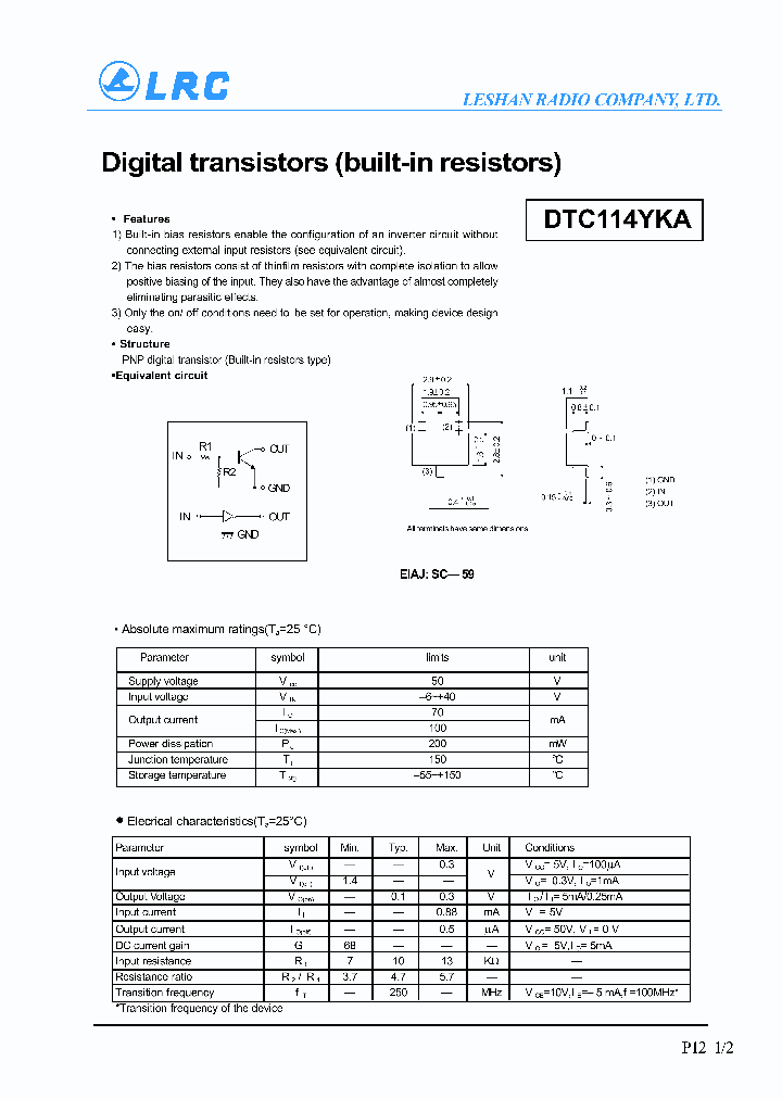 DTC114YKA3_24664.PDF Datasheet