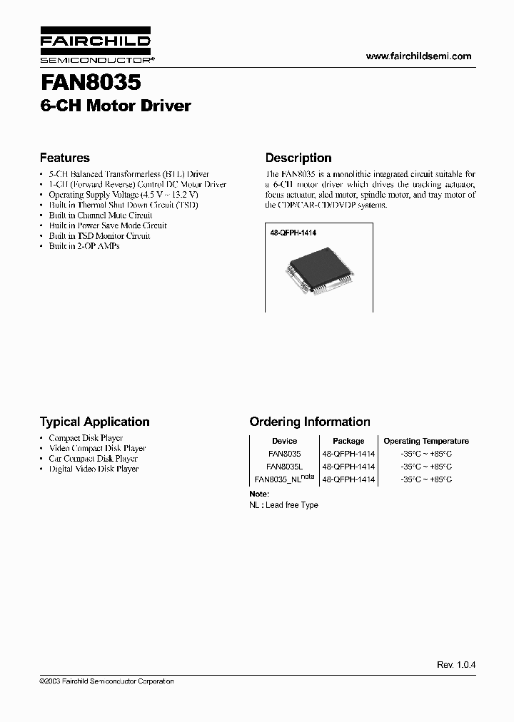 FAN8035_25503.PDF Datasheet