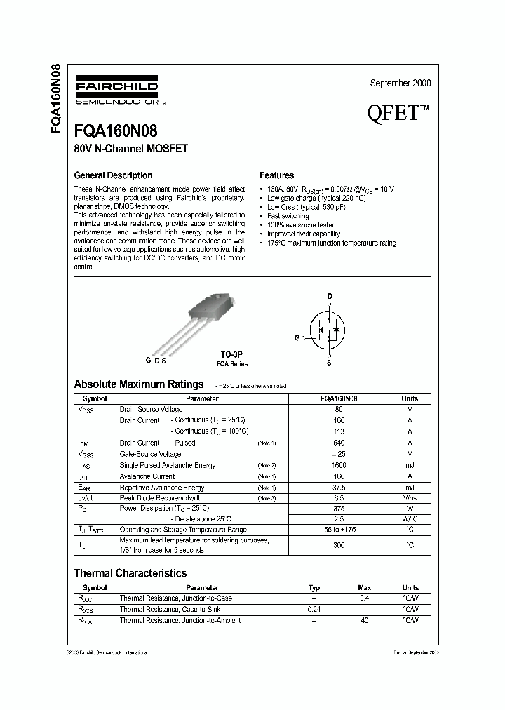 FQA160N08_185538.PDF Datasheet