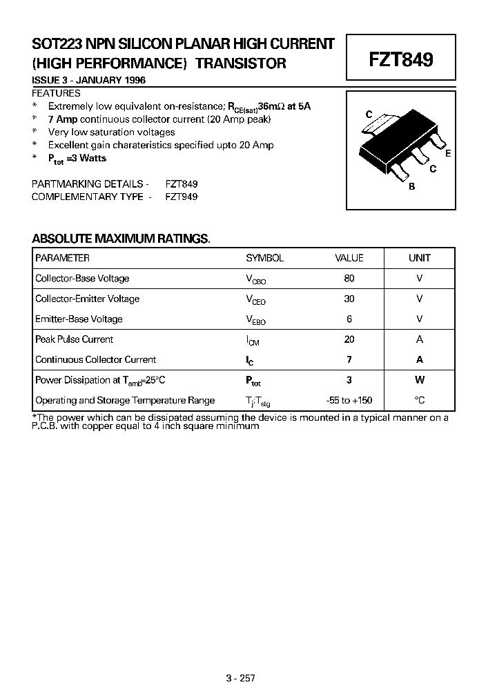 FZT849_183388.PDF Datasheet