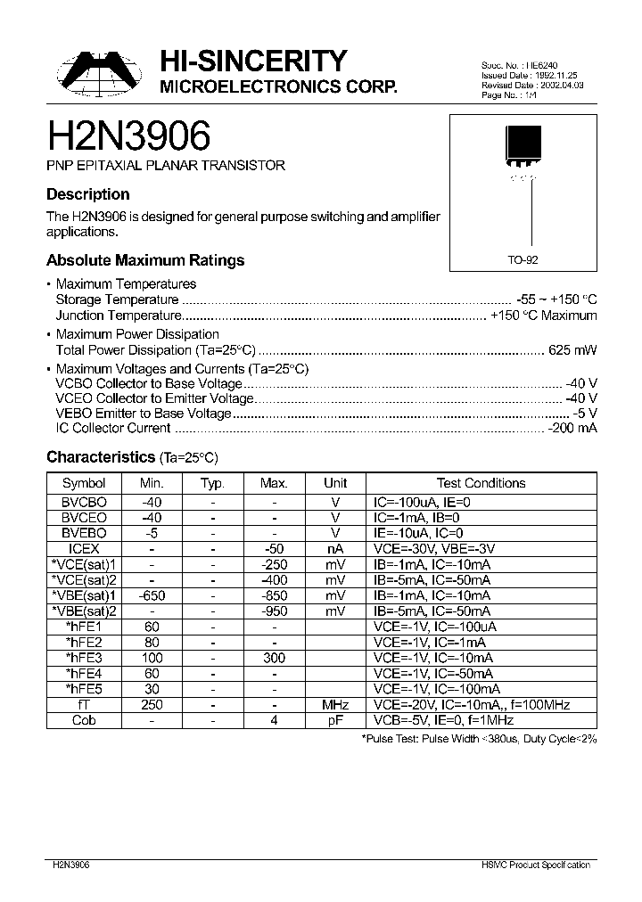 H2N3906_77874.PDF Datasheet