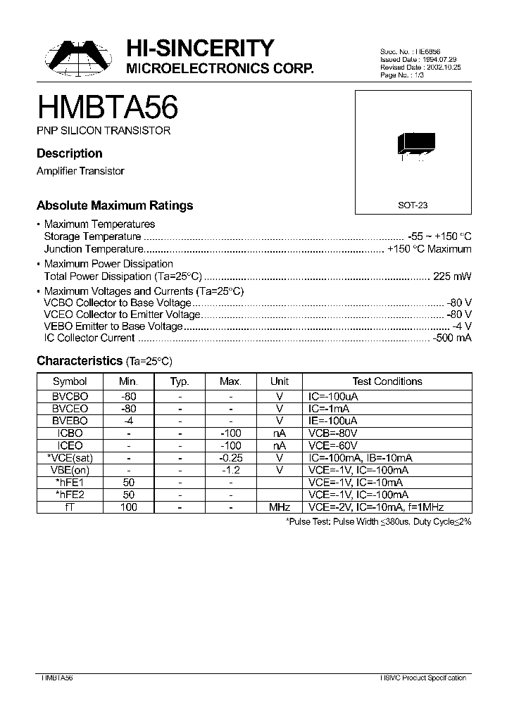 HMBTA56_82167.PDF Datasheet