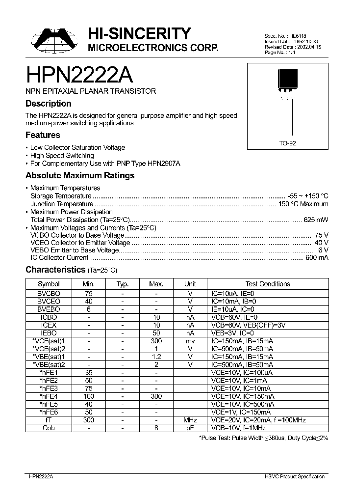 HPN2222A_185683.PDF Datasheet