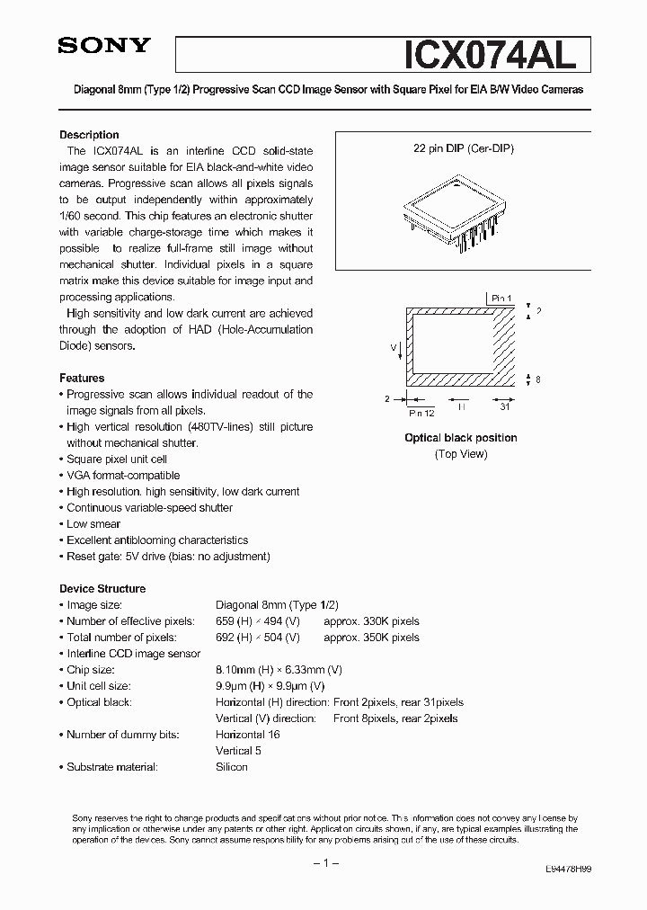 ICX074AL_41136.PDF Datasheet