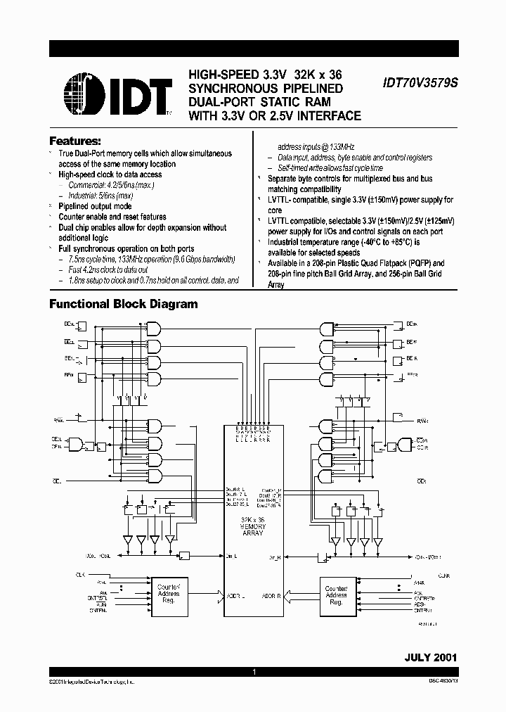 IDT70V3579S_109580.PDF Datasheet