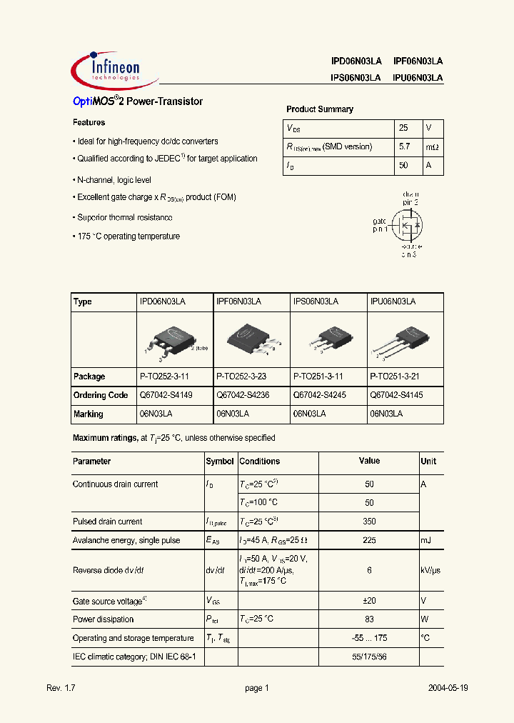 IPS06N03LA_122373.PDF Datasheet