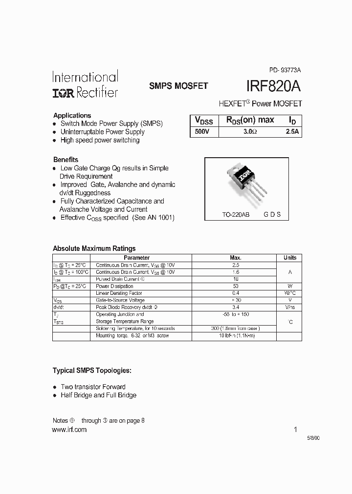 IRF820A_194632.PDF Datasheet