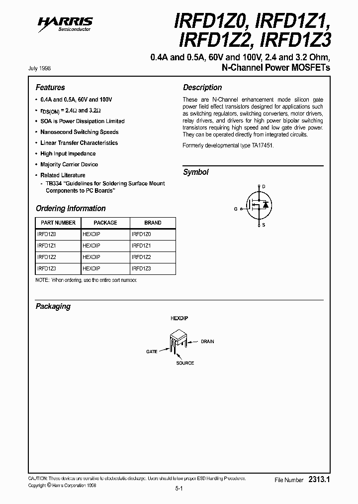 IRFD1Z3_186423.PDF Datasheet