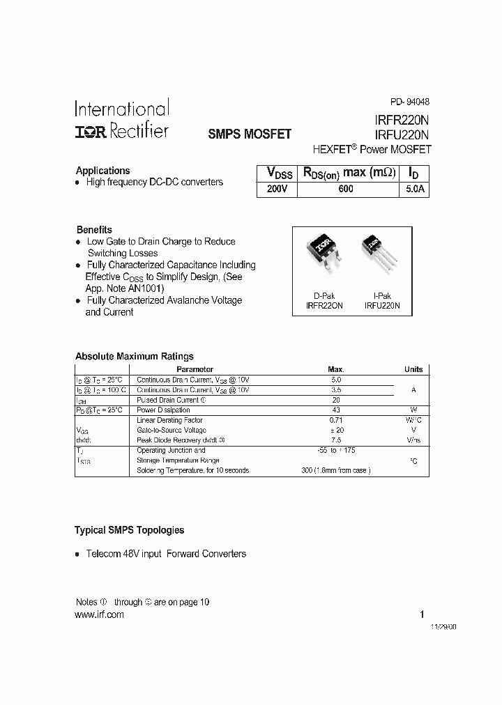 IRFU220N_62314.PDF Datasheet