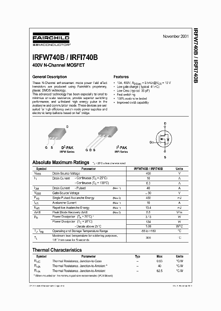 IRFW740_52406.PDF Datasheet