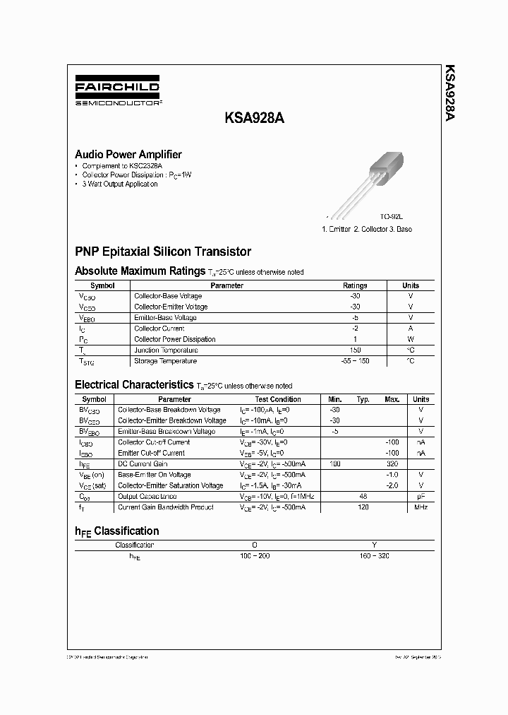 KSA928A_194193.PDF Datasheet