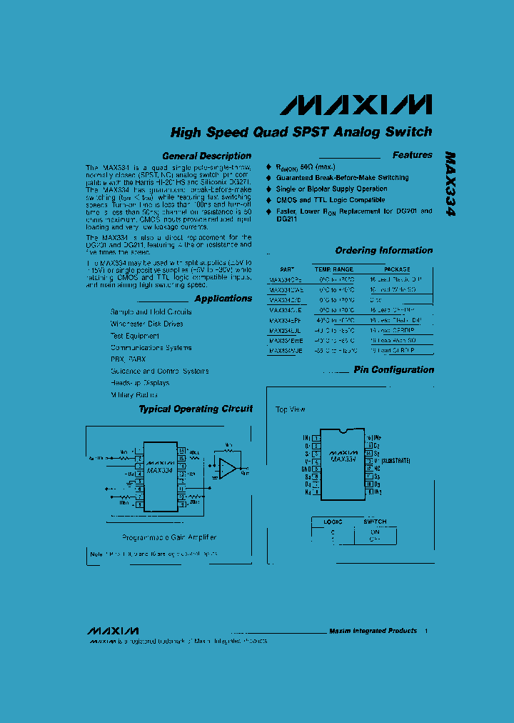 MAX334_164948.PDF Datasheet