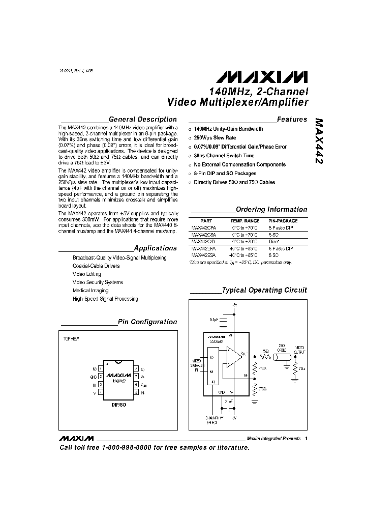 MAX442_29769.PDF Datasheet