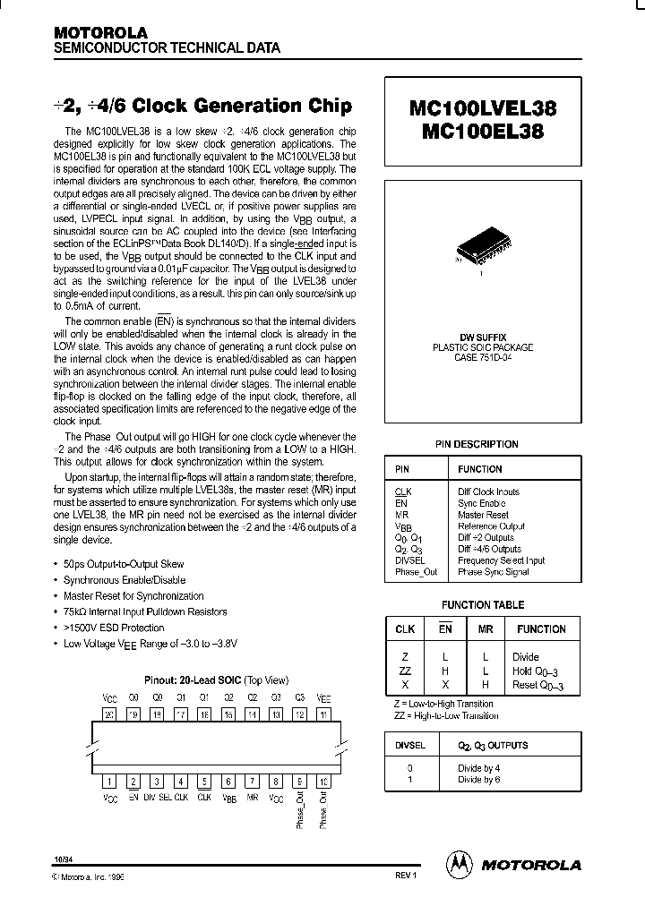 MC100LVEL38_84928.PDF Datasheet
