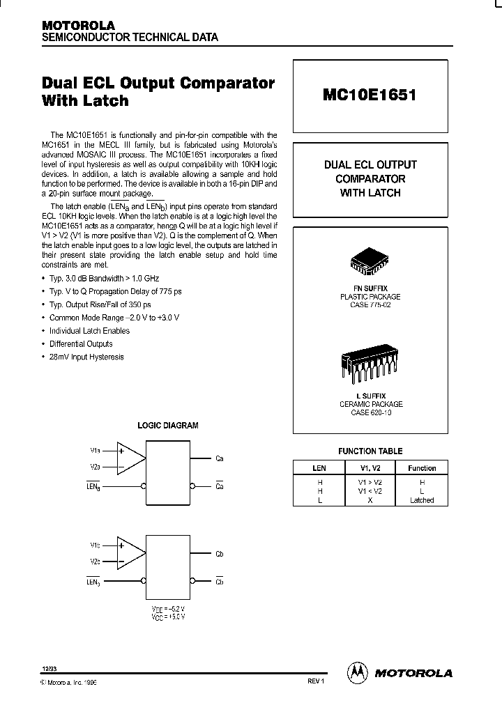 MC10E1651_88343.PDF Datasheet