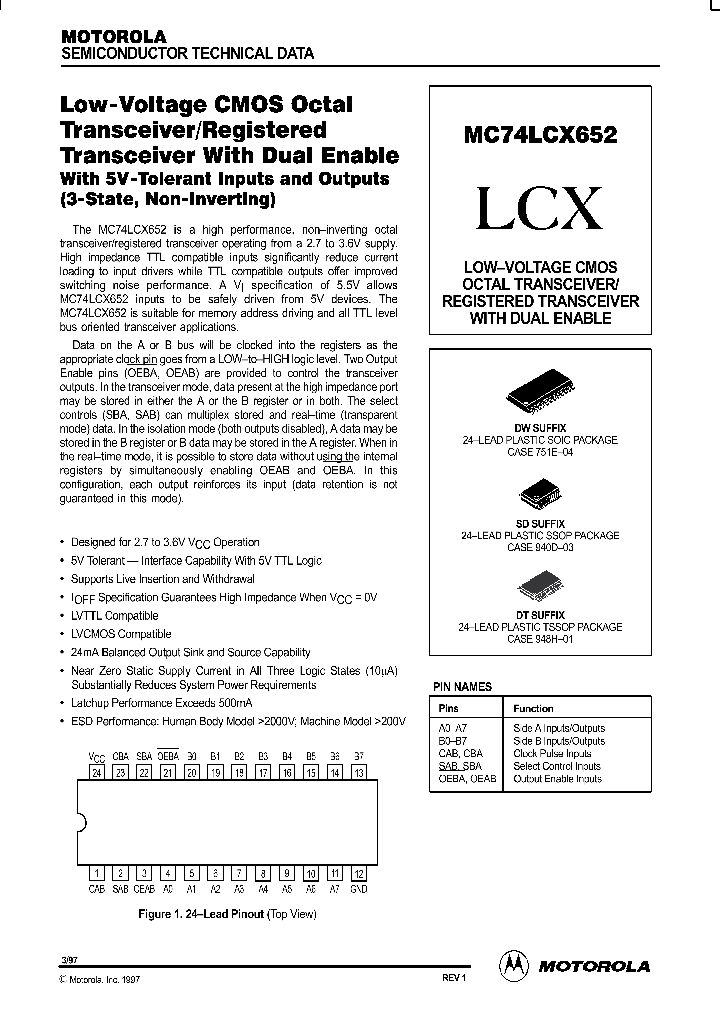 MC74LCX652_174040.PDF Datasheet