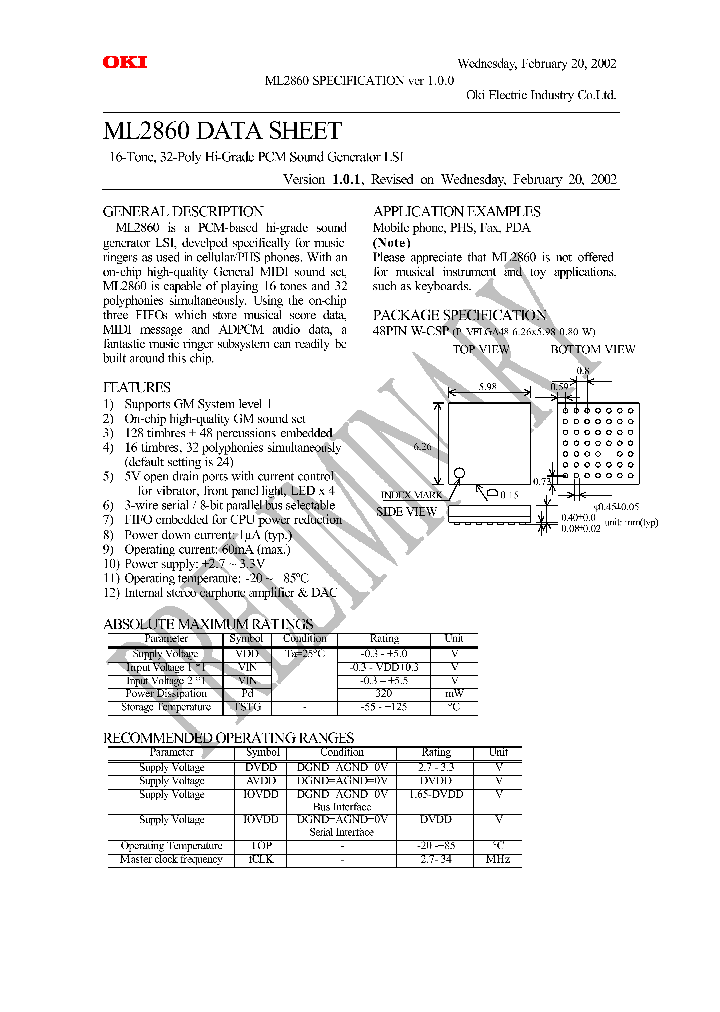 ML2860_156223.PDF Datasheet