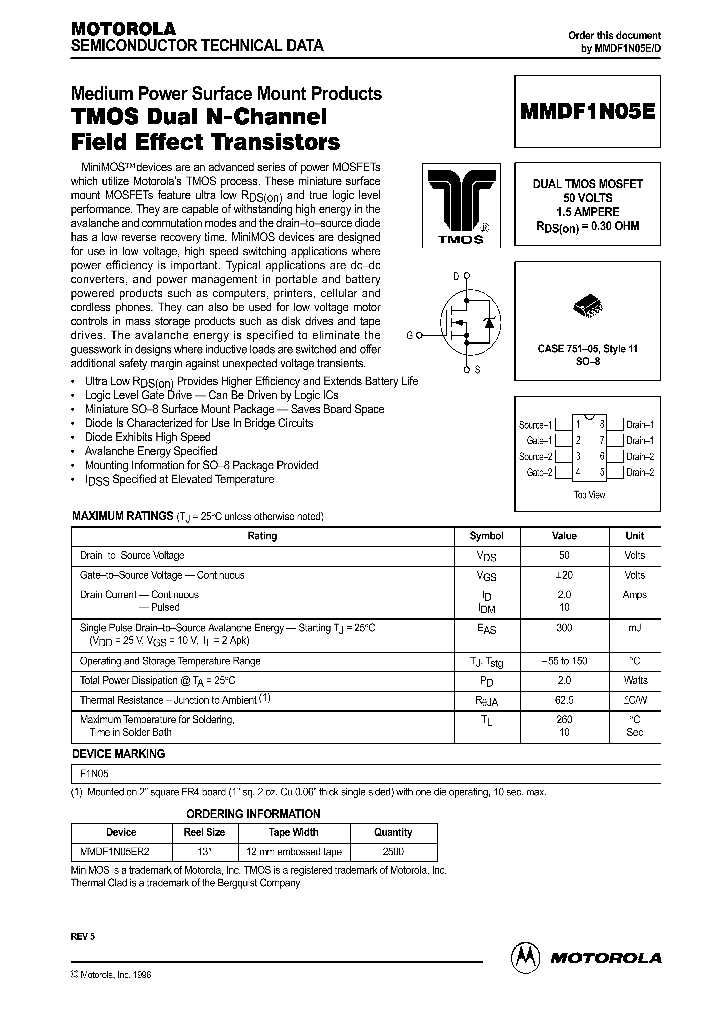 MMDF1N05E_157058.PDF Datasheet