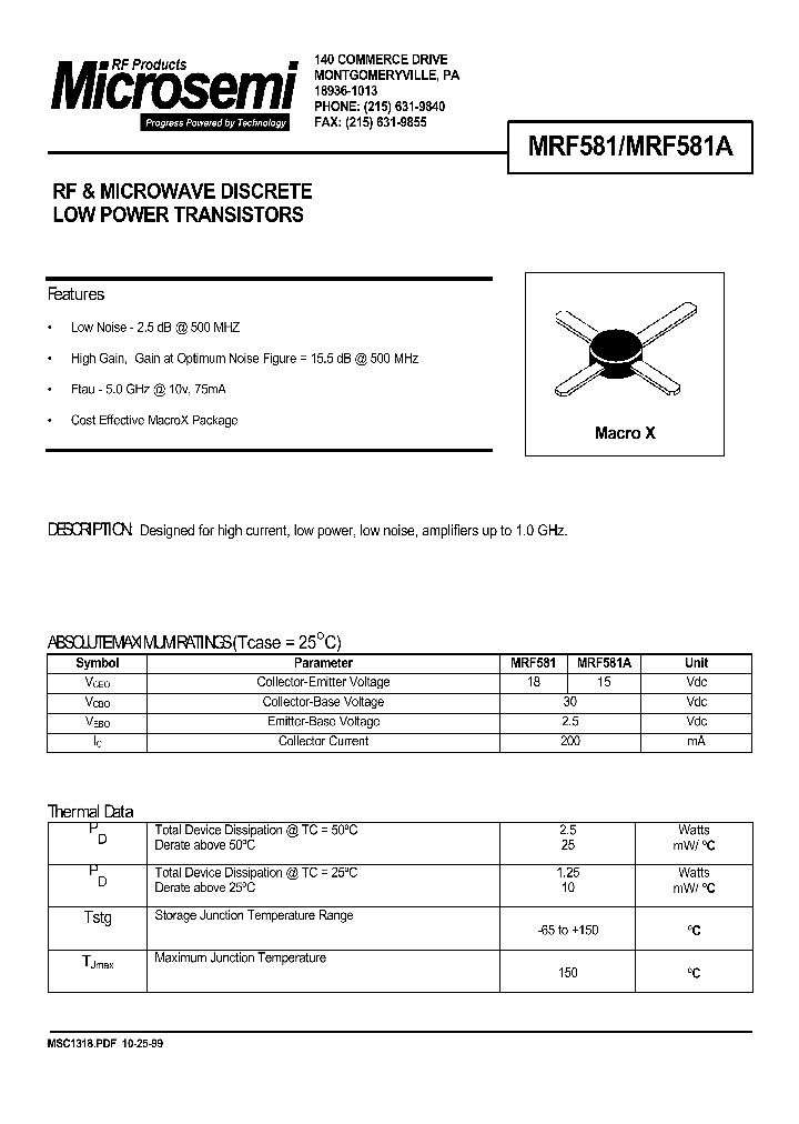 MRF581_155976.PDF Datasheet