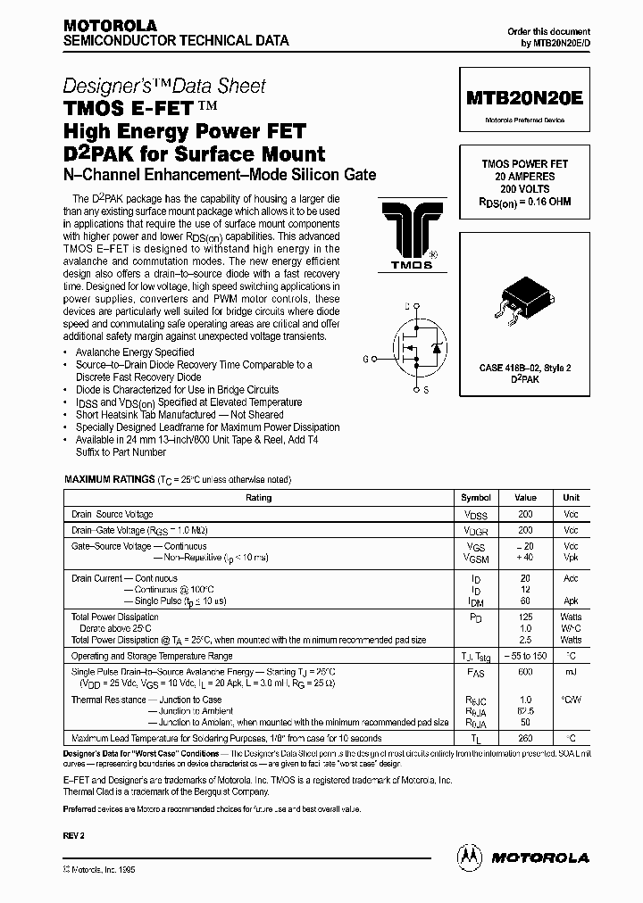 MTB20N20E_71478.PDF Datasheet