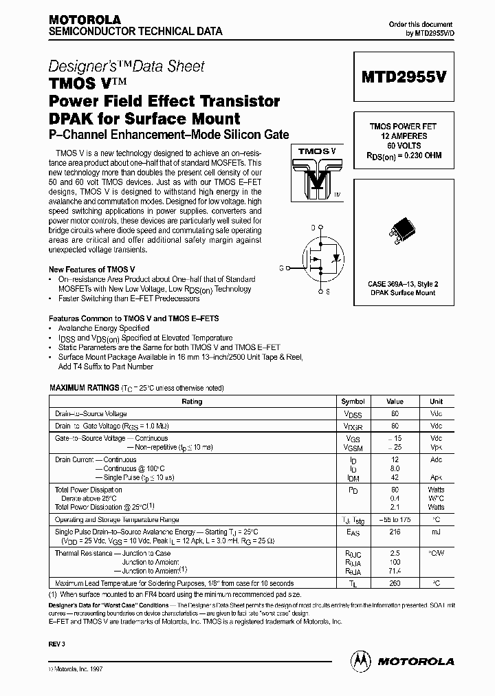 MTD2955V_120150.PDF Datasheet