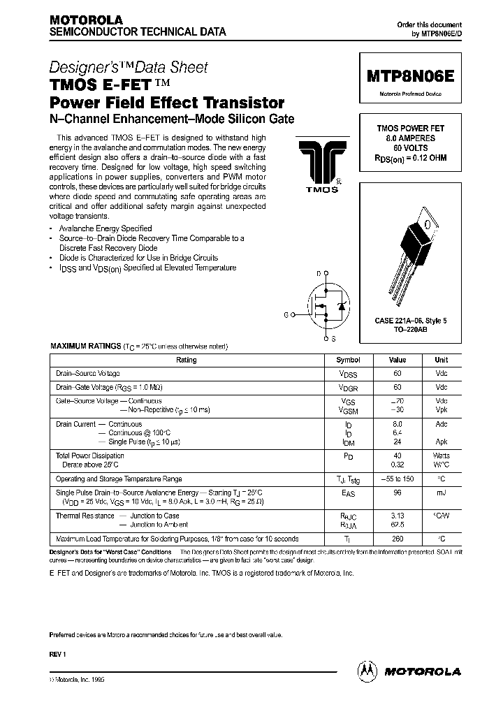 MTP8N06_65132.PDF Datasheet