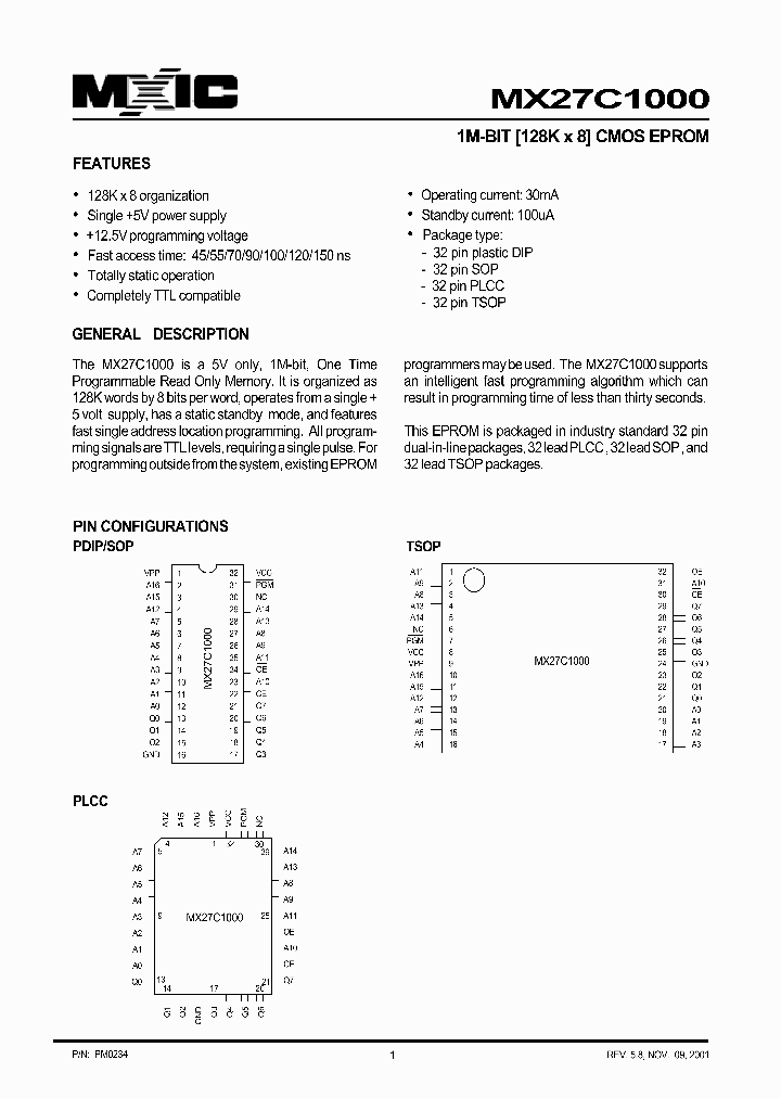 MX27C1000_33070.PDF Datasheet