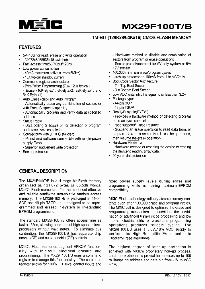 MX29F100T_33205.PDF Datasheet
