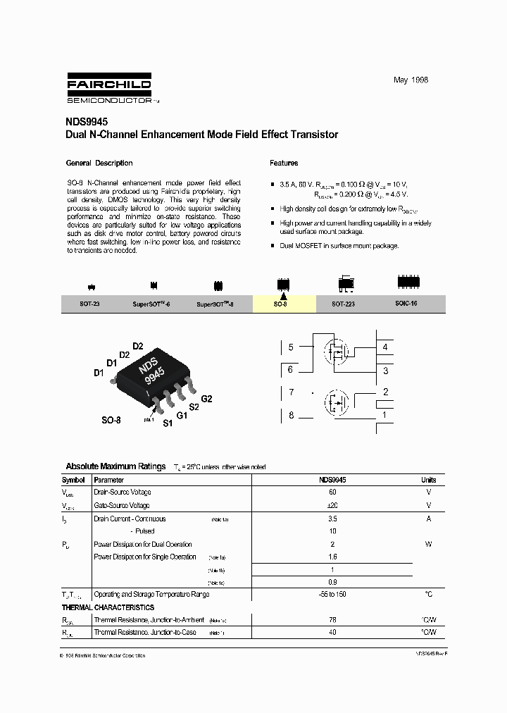 NDS9945_89676.PDF Datasheet