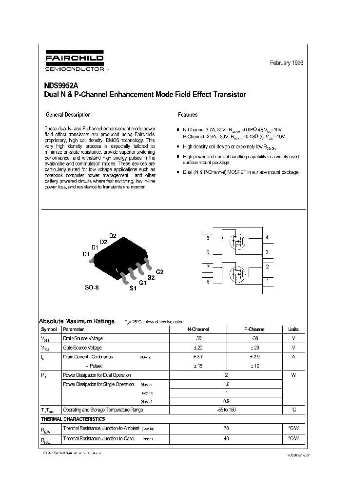 NDS9952A_137811.PDF Datasheet