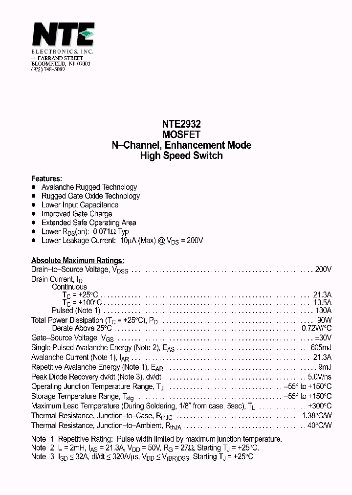 NTE2932_69858.PDF Datasheet