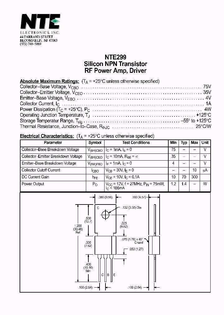 NTE299_69902.PDF Datasheet
