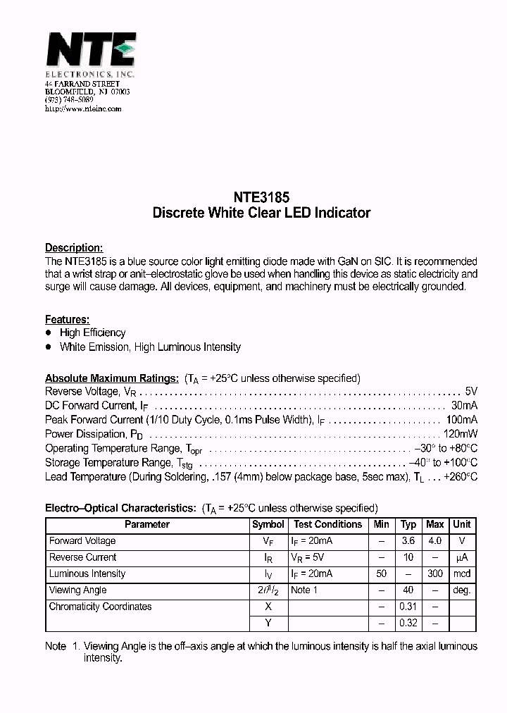 NTE3185_69933.PDF Datasheet