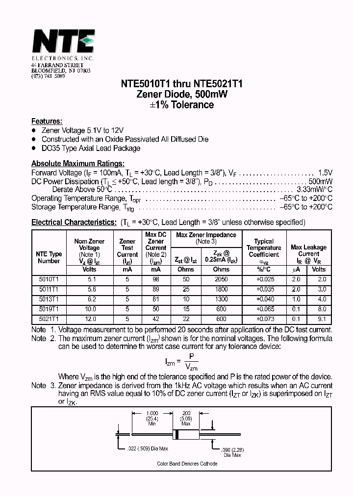NTE5010T1_69952.PDF Datasheet