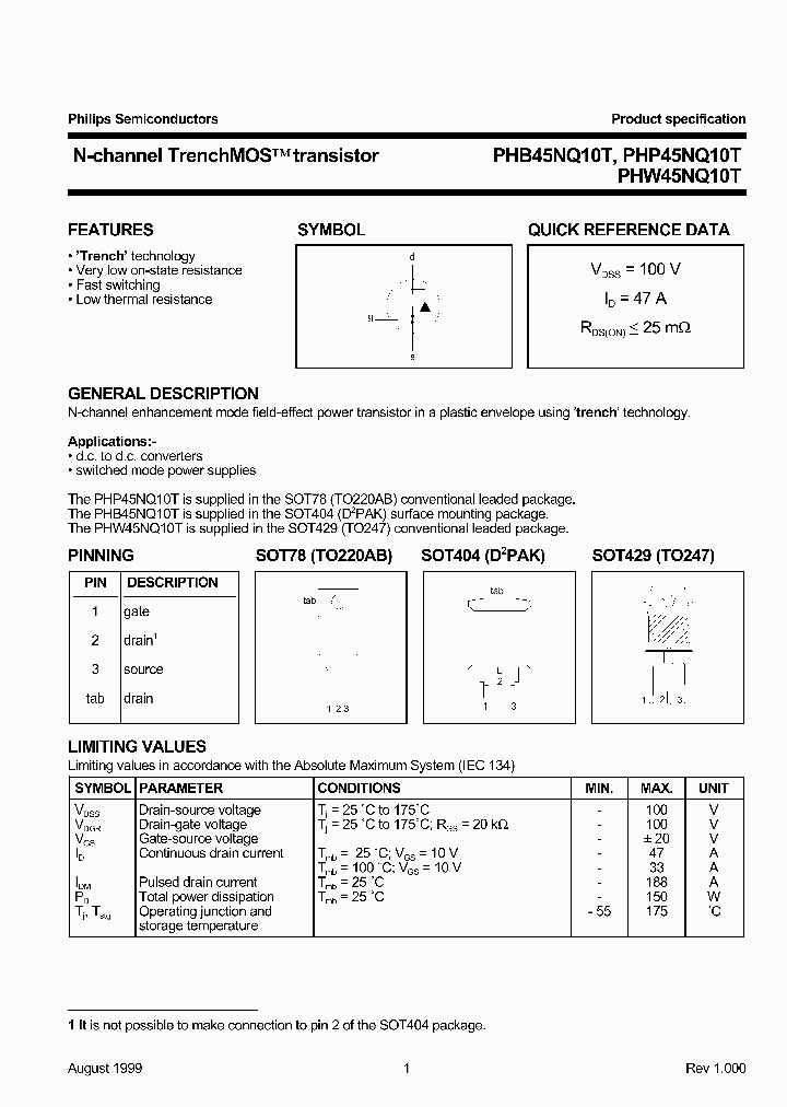 PHB45NQ10T_152746.PDF Datasheet