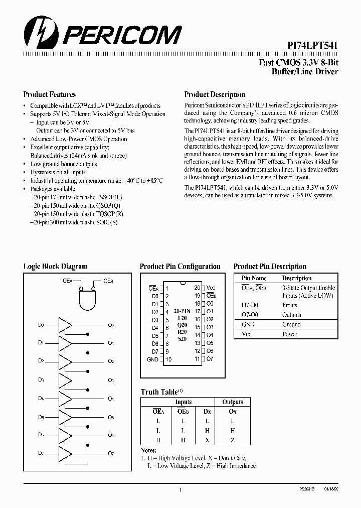 PI74LPT541_96830.PDF Datasheet