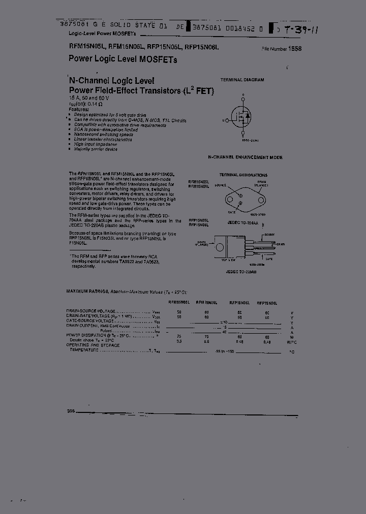 RFM15N06L_177206.PDF Datasheet