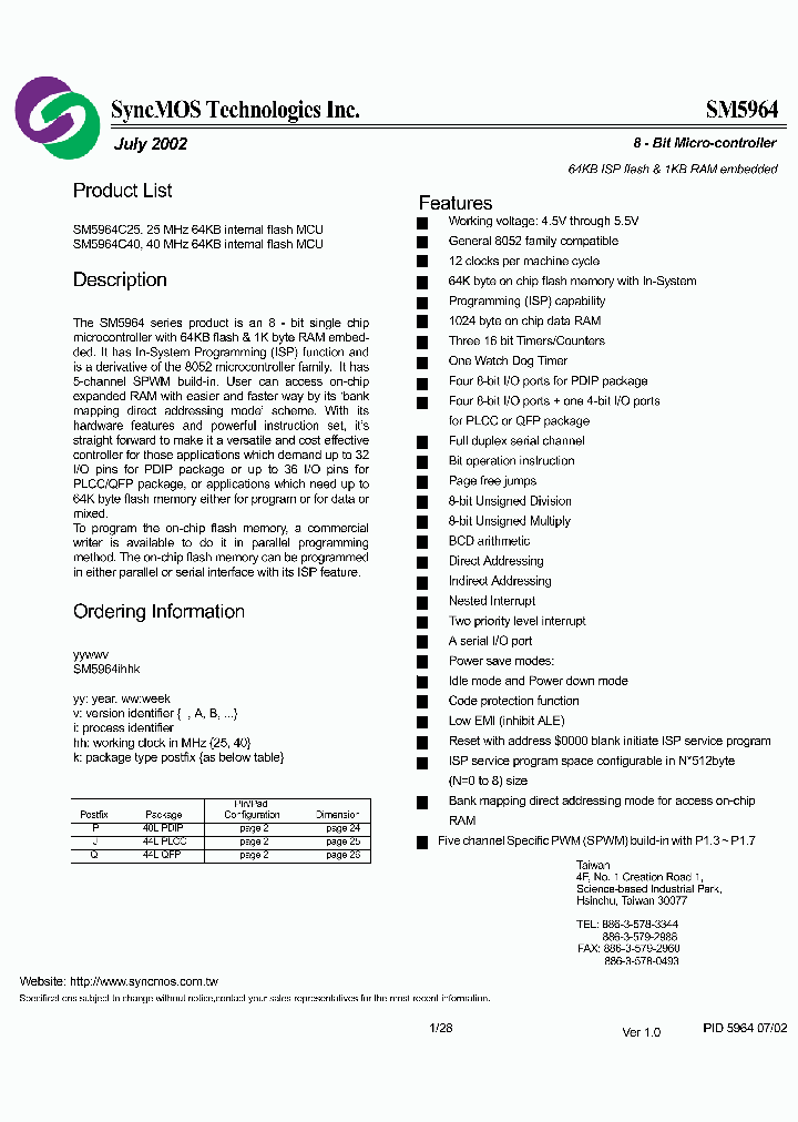SM5964_182127.PDF Datasheet