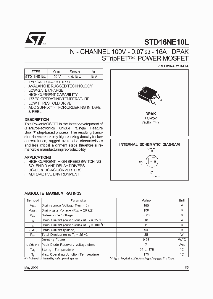 STD16NE10L_155448.PDF Datasheet