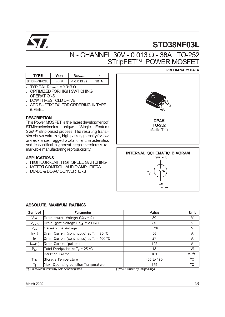 STD38NF03L_112093.PDF Datasheet